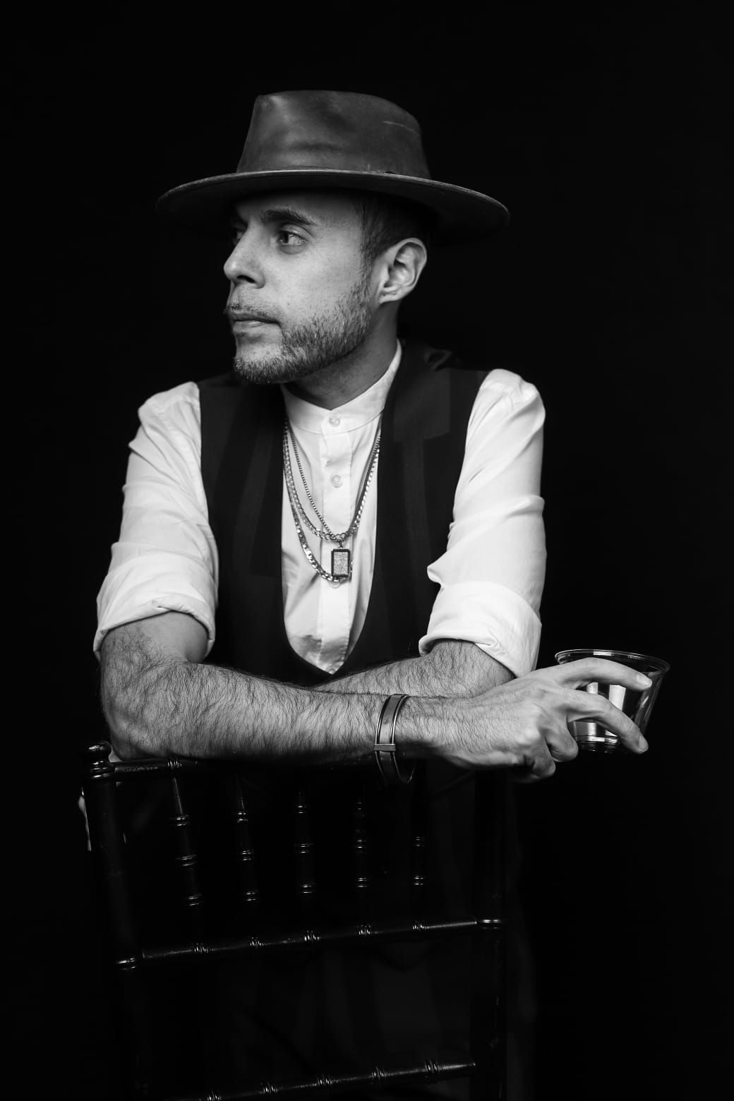 DJ LexNY — black-and-white portrait