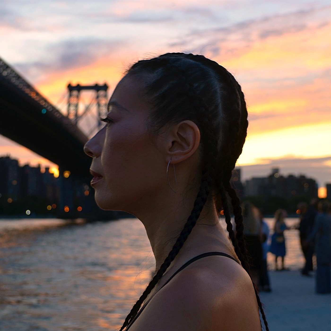 Lea at sunset by the Williamsburg Bridge