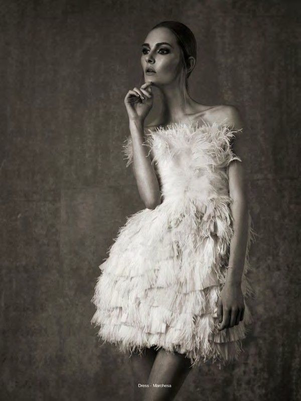 Olga Cerpita — feathered couture gown